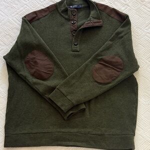 Daniel Cremieux Olive Sweater with Chocolate Patches